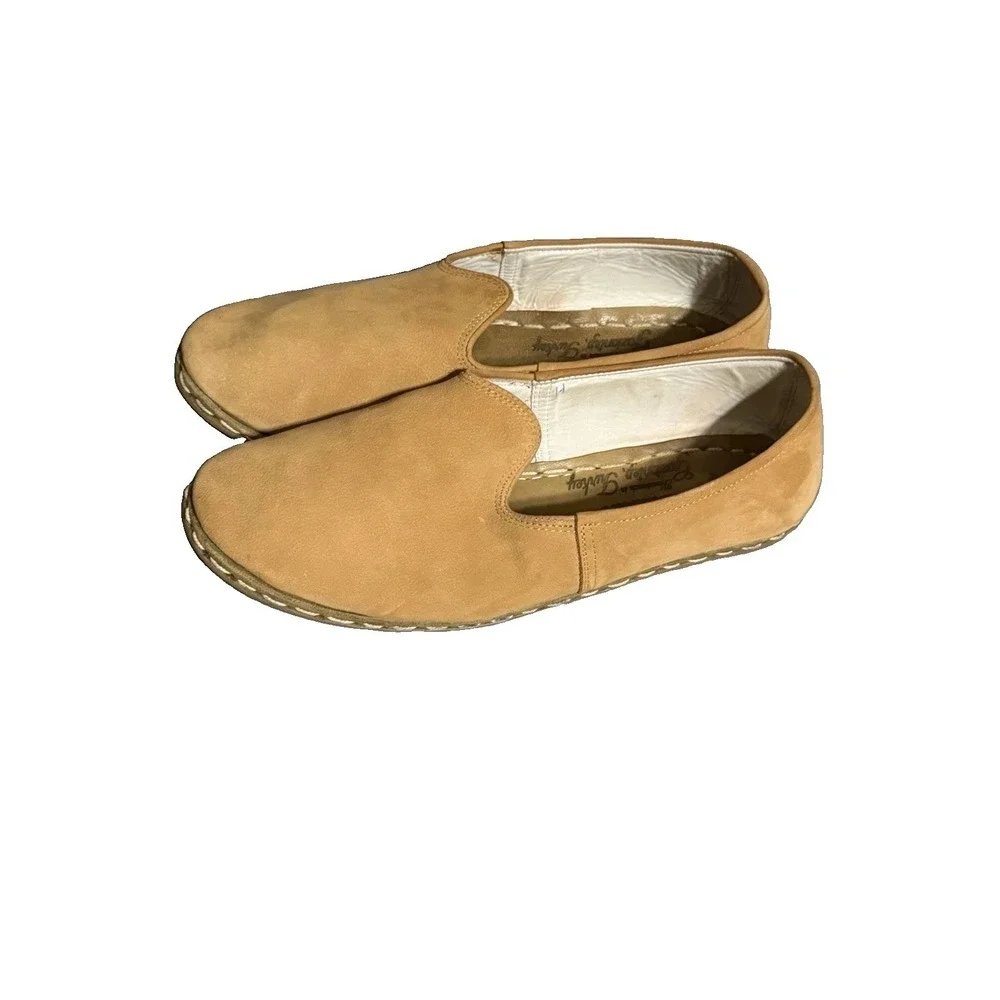 Sabah Tan Handmade Turkish‎ Leather Slip On Loafers Men's Size 47